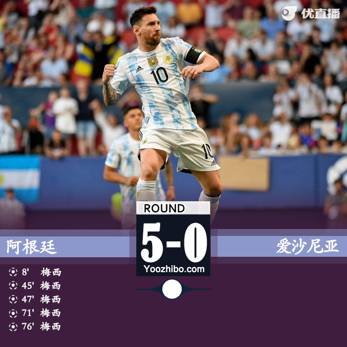 阿根廷5-0大胜爱沙尼亚