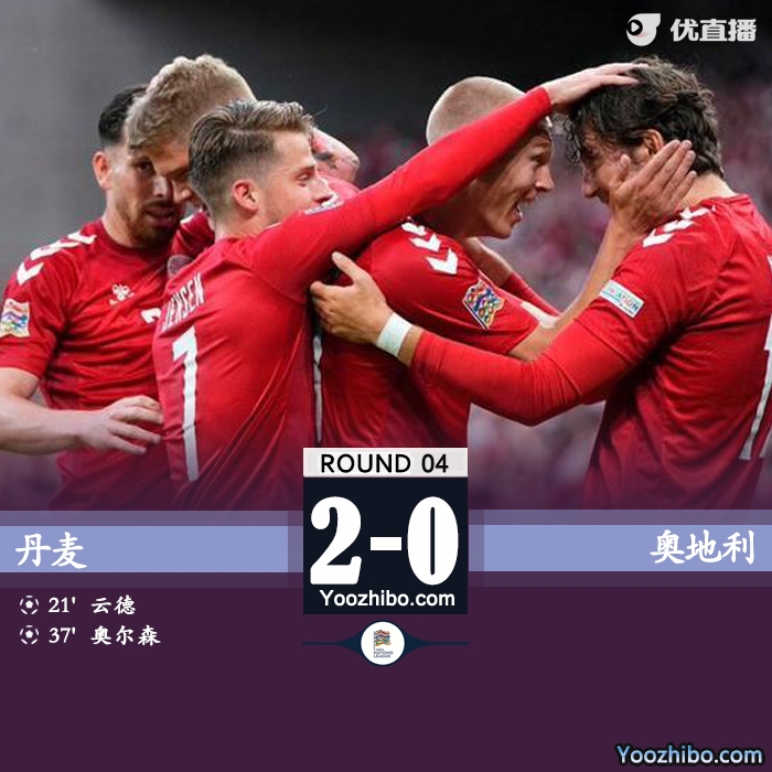 丹麦2-0战胜奥地利